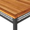 Garden Table Black 180x90 cm - Poly Rattan & Acacia Wood