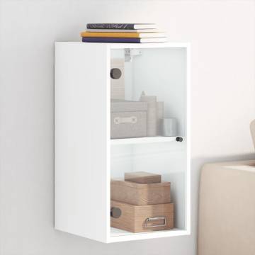 Elegant Wall Cabinet with Glass Doors - White 35x37x68.5 cm