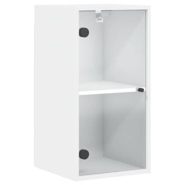 Elegant Wall Cabinet with Glass Doors - White 35x37x68.5 cm