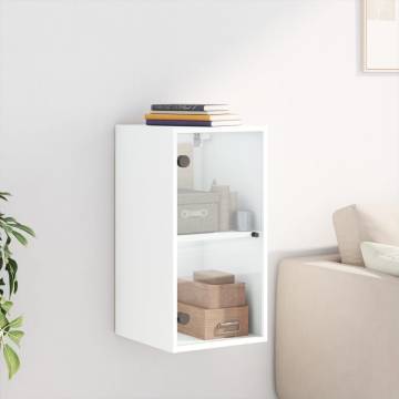 Elegant Wall Cabinet with Glass Doors - White 35x37x68.5 cm