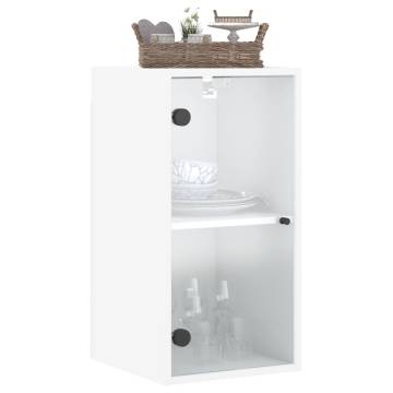 Elegant Wall Cabinet with Glass Doors - White 35x37x68.5 cm