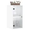 Elegant Wall Cabinet with Glass Doors - White 35x37x68.5 cm