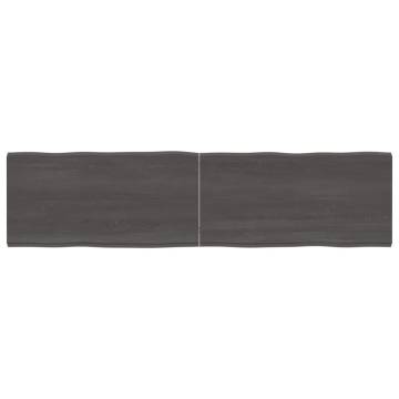 Table Top Dark Brown Solid Wood Live Edge - 160x40x(2-4) cm