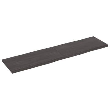 Table Top Dark Brown Solid Wood Live Edge - 160x40x(2-4) cm