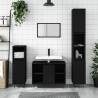 3 Piece Bathroom Furniture Set Black Engineered Wood Colour black Number of 3 