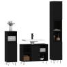 3 Piece Bathroom Furniture Set - Black Engineered Wood