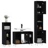 3 Piece Bathroom Furniture Set - Black Engineered Wood