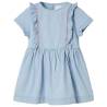 Kids' Dress with Ruffles Soft Blue 128 Size 128 (7-8y) 