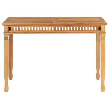 Garden Dining Table 120x65x80 cm - Solid Teak Wood