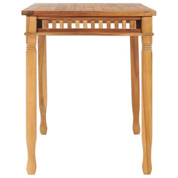 Garden Dining Table 120x65x80 cm - Solid Teak Wood