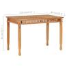 Garden Dining Table 120x65x80 cm - Solid Teak Wood