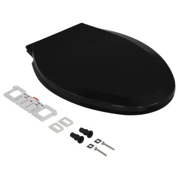 Soft-Close Toilet Seat - Quick Release Design - Black