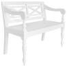 Batavia Bench 98 cm - Solid Mahogany Wood in White