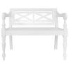 Batavia Bench 98 cm - Solid Mahogany Wood in White