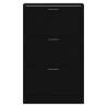 Stylish Black Shoe Cabinet - 63x24x103 cm Engineered Wood