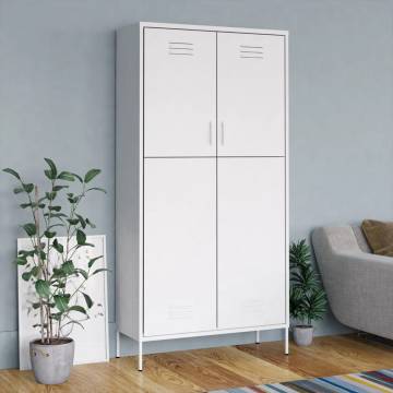 Stylish White Steel Wardrobe 90x50x180 cm - HipoMarket