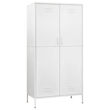 Stylish White Steel Wardrobe 90x50x180 cm - HipoMarket