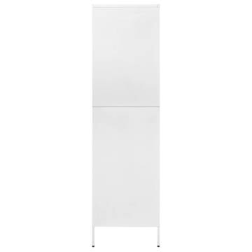 Stylish White Steel Wardrobe 90x50x180 cm - HipoMarket