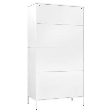 Stylish White Steel Wardrobe 90x50x180 cm - HipoMarket