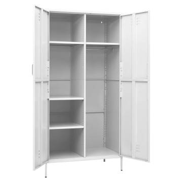 Stylish White Steel Wardrobe 90x50x180 cm - HipoMarket