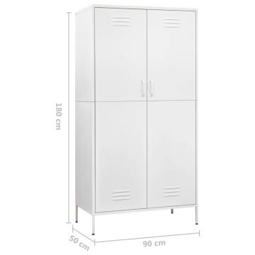 Stylish White Steel Wardrobe 90x50x180 cm - HipoMarket