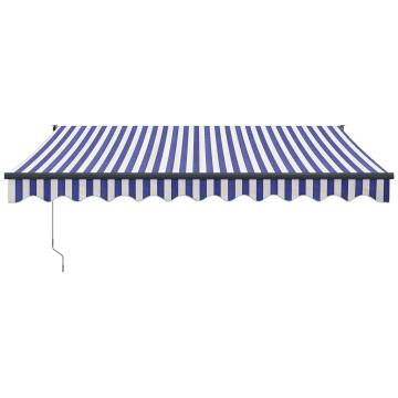 Retractable Awning Blue and White 3x2.5m - Stylish & Durable