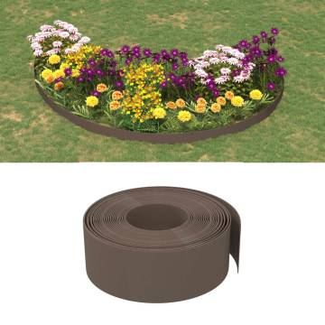 Garden Edgings 4 pcs Brown 10m Polyethylene for Your Garden