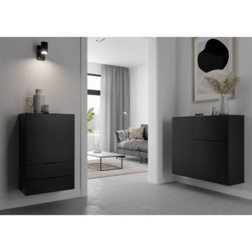 FMD Black Dresser with Drawer & Doors - Stylish Storage Solution