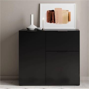 FMD Black Dresser with Drawer & Doors - Stylish Storage Solution