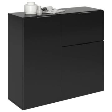 FMD Black Dresser with Drawer & Doors - Stylish Storage Solution