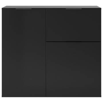 FMD Black Dresser with Drawer & Doors - Stylish Storage Solution