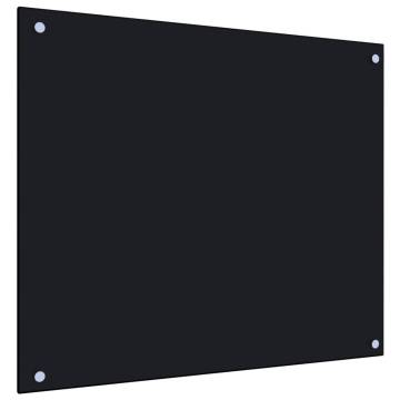 Black Tempered Glass Kitchen Backsplash - 70x60 cm