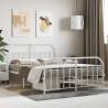 Metal Bed Frame with Headboard and Footboard White 135x190 cm Double Colour white Size 135 x 190 cm Model with headboard & footboard 