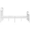 Sturdy White Metal Bed Frame with Headboard & Footboard - 135x190 cm