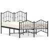 Metal Bed Frame with Headboard & Footboard - Black 120x200 cm