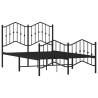 Metal Bed Frame with Headboard & Footboard - Black 120x200 cm