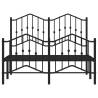 Metal Bed Frame with Headboard & Footboard - Black 120x200 cm