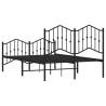 Metal Bed Frame with Headboard & Footboard - Black 120x200 cm