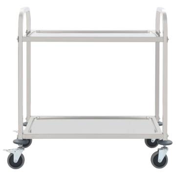 Stainless Steel 2-Tier Kitchen Trolley - Stylish & Functional