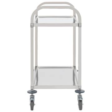 Stainless Steel 2-Tier Kitchen Trolley - Stylish & Functional