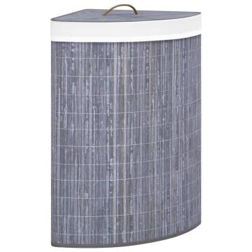 Bamboo Corner Laundry Basket Grey - 60L | Hipomarket