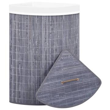 Bamboo Corner Laundry Basket Grey - 60L | Hipomarket