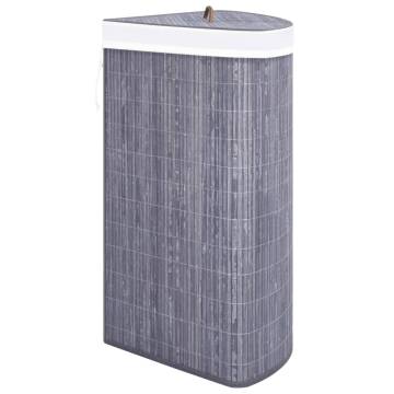 Bamboo Corner Laundry Basket Grey - 60L | Hipomarket