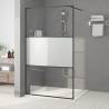 Walk-in Shower Wall Black 115x195 cm Half Frosted ESG Glass Colour black Size 115 x 195 cm Model half frosted 