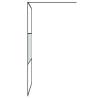 Walk-in Shower Wall Black 115x195 cm Half Frosted ESG Glass