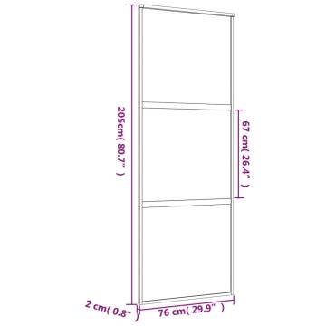 Sliding Door Gold 76x205 cm - Frosted ESG Glass & Aluminium