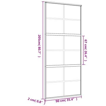 Sliding Door Gold 90x205 cm - Modern Frosted ESG Glass