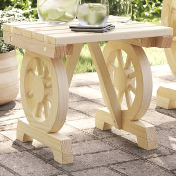 Garden Footstool - Solid Wood Fir | Hipomarket