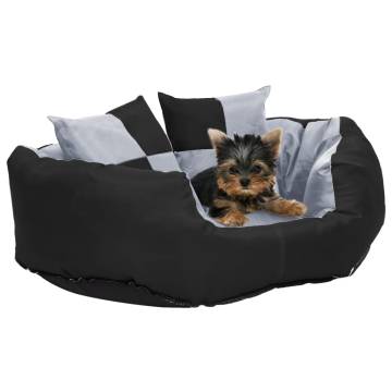 Reversible & Washable Dog Cushion - Grey & Black 65x50 cm