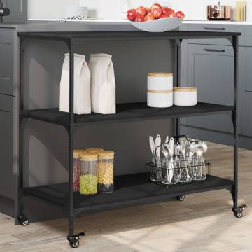 Kitchen Trolley Black - Stylish & Functional Storage Solution